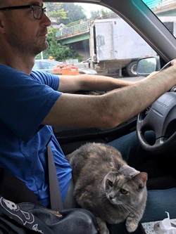 Lucy and I on the road from Brooklyn, New York to St. Louis. - COURTESY JENNA MURPHY