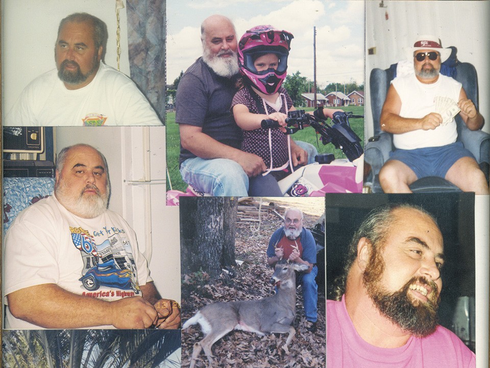 A collage of photos of Phillip Crews is one of the family's few remaining keepsakes. - COURTESY OF SHERRY CREWS HARVEL
