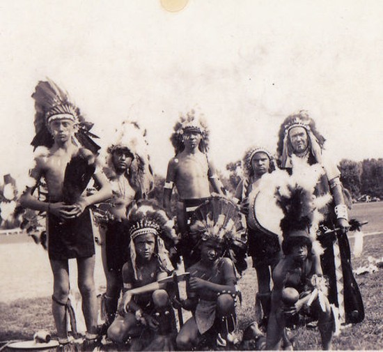Thomas Airis (far right) and members of his dancing troupe. - Courtesy of Kevin Airis.