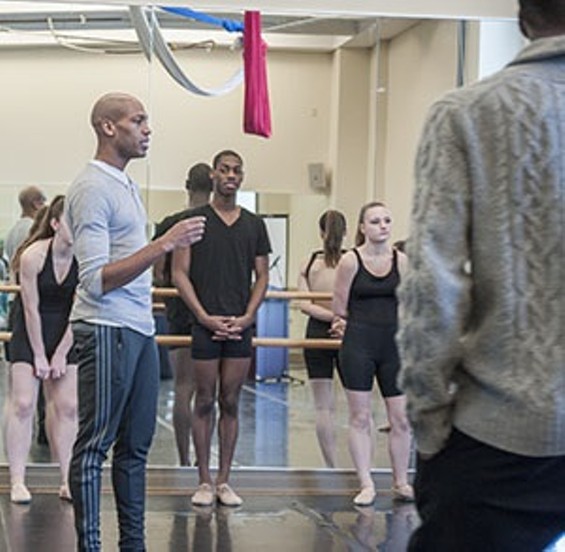 Antonio Douthit-Boyd instructs a recent rehearsal at COCA. - Kelly Glueck