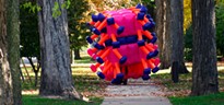 Jimmy Keuhnle brings his fluffy performance art to the Gateway Arch Friday. - Image Via