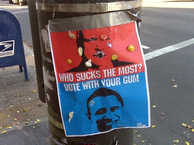 Photo: A Sticky Election Poll, Vote with Your Gum