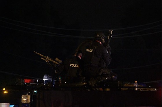 Police snipers were also on the scene in Ferguson last night. - DANNY WICENTOWSKI