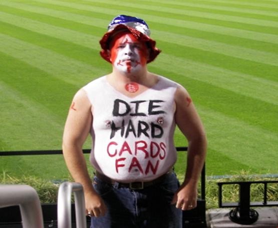 Die Hard Cards Fan: The Most Embarrassing Redbirds Fan Since "Get A Brain Morans" Guy?