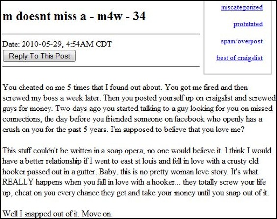"I Want To Ravage You in the Office": Another Week in craigslist Missed Connections