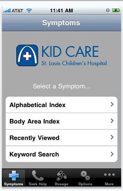 Kid Care app allows parents to diagnose illness via the iPhone.