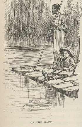 Huck and Jim as they appeared in the first edition of Huckleberry Finn in 1884. - image via