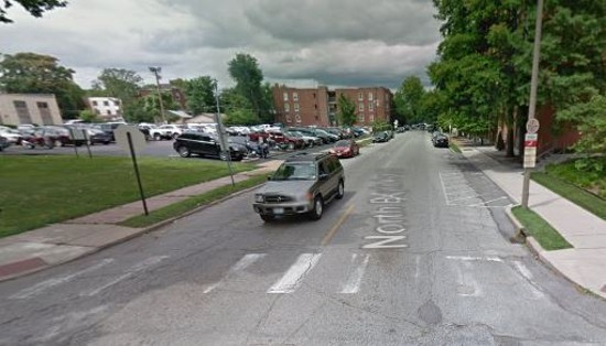 The 200 block of North Boyle Avenue, where a woman was robbed at gun-point on August 10, 2012. - Google