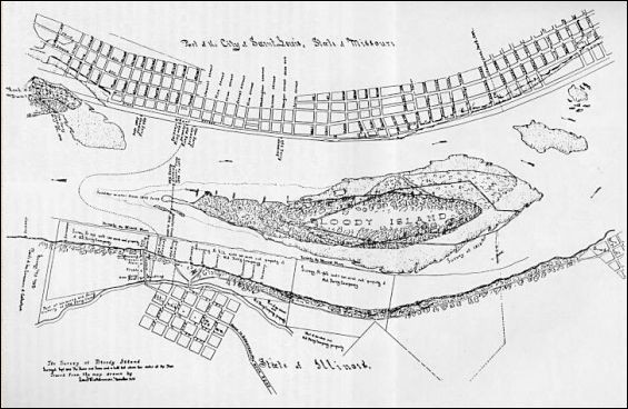 A 19th century surveyer's map of Bloody Island. - IMAGE VIA