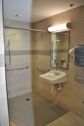 A new and improved "lean" bathroom at Barnes Jewish Hospital. - courtesy Barnes Jewish Hospital