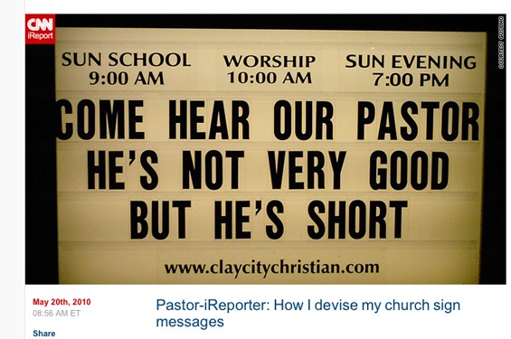 Refreshingly Honest Church Sign in Southern Illinois Town Makes CNN