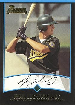 This week's card is a 2001 Ryan Ludwick rookie card by Bowman, back when he was a hotshot prospect in the Athletics' organization.&nbsp;