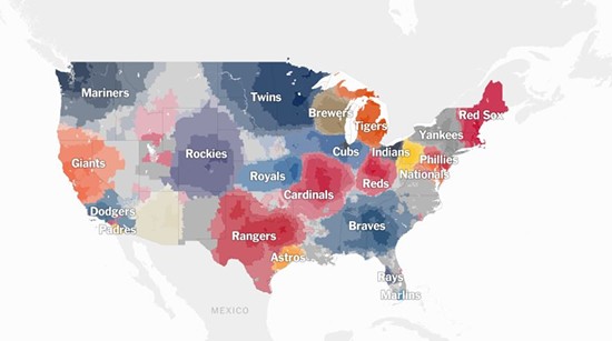 Cardinals Cartography: New York Times Maps Baseball Fandom's Borders