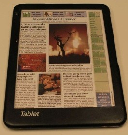 Roger Fidler's 1994 tablet prototype, created for Knight-Ridder - IMAGE VIA FEDERAL COURT RECORDS