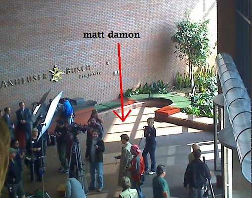 Matt Damon at A-B back in May, filming a scene for The Informant! - Photo via