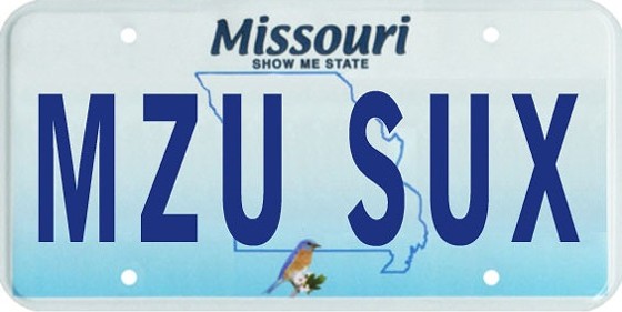 Court Upholds Mizzou Sucks License Plate
