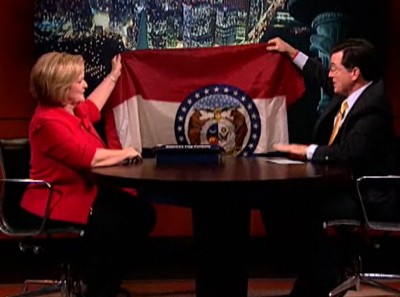 Colbert to Claire: 'You Are a Woman, Right?'