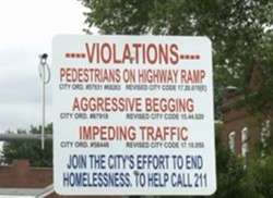 One of city's original signs, unmarked by the  "Final Solution" sticker. - KSDK
