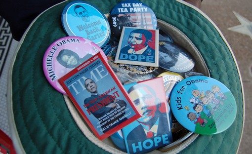 King says his buttons -- from Obama "Hope" to Obama "Dope" -- sold very well at political rallies.