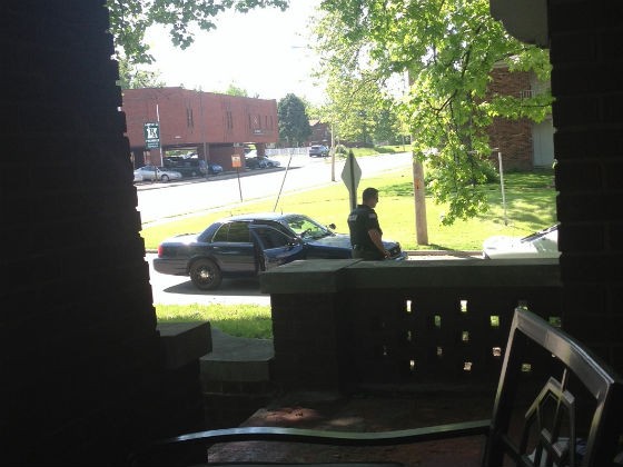 Larger version of the photo Wheeler snapped of the incident from her view on the porch. - Robin Wheeler