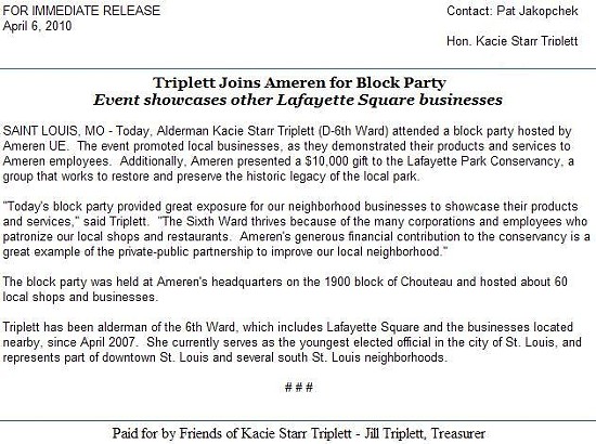 Breaking News: Alderwoman Kacie Starr Triplett Attends Block Party