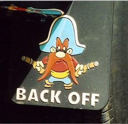 When mud flaps fail to get a trucker's message across, there's always this...