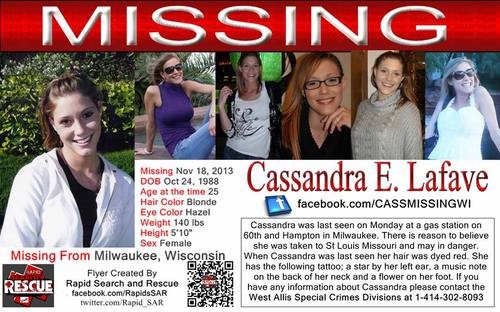 A missing poster for Cassandra LaFave. - Facebook