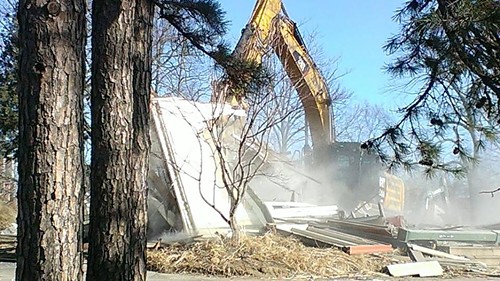 A bulldozer demolishes the Book House's old home in Rock Hill. - Photos courtesy of Michelle Barron