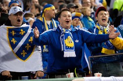 Bosnia fans cheer. - Riverfront Times