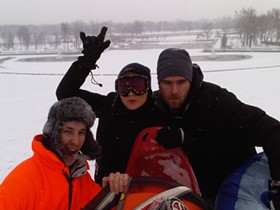 Mark Aaron, Julie Wheat, and Ryan Freeman rockin' the snow day. - Photo by Nicholas Phillips