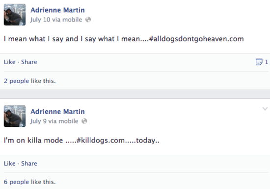 Adrienne Martin, Arrested for Torching Dog to Death, Brags on Facebook: "I'm On Killa Mode"