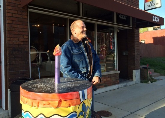 Jim Goebel on a break outside the LGBT Center, where he now volunteers. - Lindsay Toler
