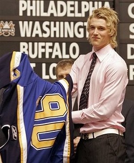 Patrik Berglund, this postseason's breakout player, back on draft day. He was in the middle of what is commonly known as his Duran Duran phase at the time.&nbsp;