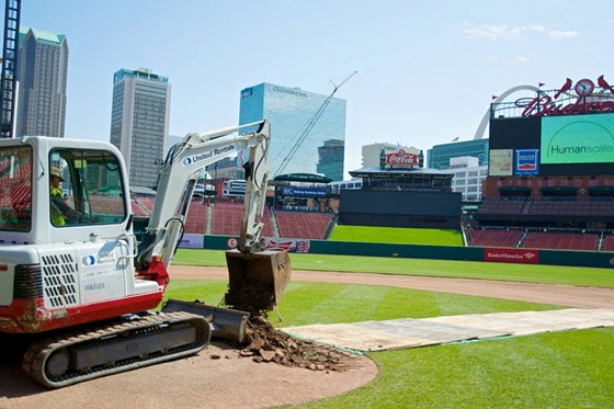 Busch Stadium Is Becoming a Soccer Field for Man City vs. Chelsea F.C. Match (PHOTOS)