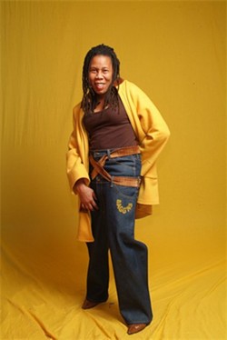 Thomasina Clarke modeling a pair of her Bagg'ns for women. - baggns.com