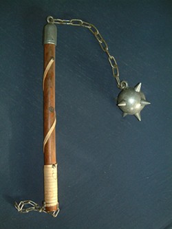 We don't know what Davis' medieval club looked like, but this is called a flail. - Tim Bartel on Flickr