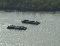 Barges on the loose! - Courtesy of the Coast Guard