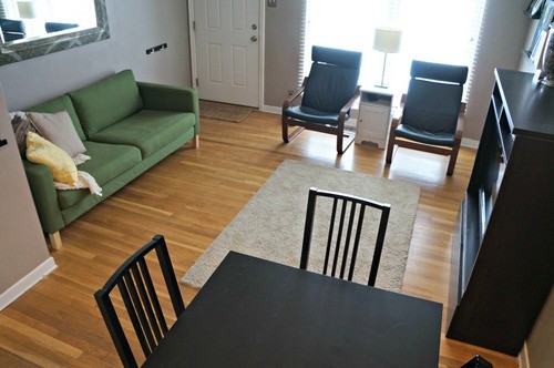 The Schmitz' living room -- full of IKEA furniture. - Courtesy of Emily Schmitz