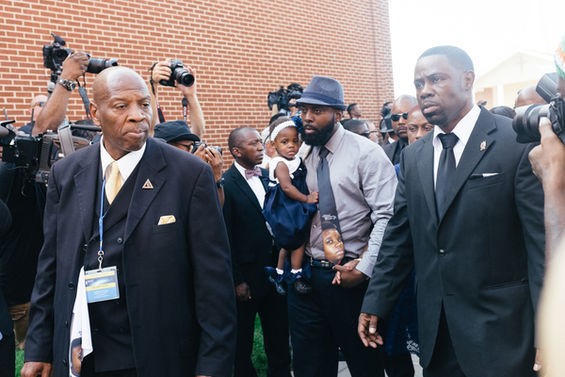 Michael Brown Sr. arrives to his son's funeral. - Bryan Sutter