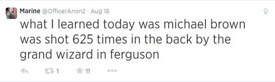 Cop in Ferguson Tweets Lies to Justify Tear-Gassing Protesters in Their Own Back Yard