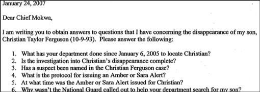Vanishing Act: View Police Documents About the Disappearance of Christian Ferguson