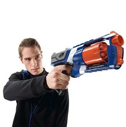 Police believe the suspect might have used a Nerf Blaster model similar to the one shown here. - via Nerf