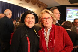 McCaskill's doppleganger with friend Nancy Kennedy, left. - Leah Greenbaum
