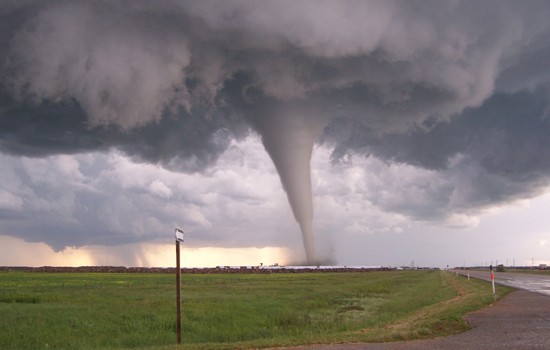 Not the actual tornado that struck Joplin, Missouri, yesterday afternoon -- but pretty scary, too.