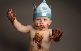 To be fair, this kid looks like he got into cake. Not...something else. - IMAGE VIA