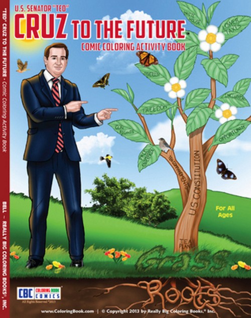 Color Ted holding a shotgun or giving a speech against Obamacare. - Really Big Coloring Books, Inc.