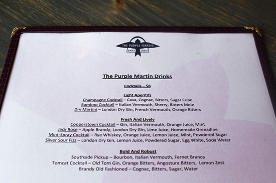 The drink menu.