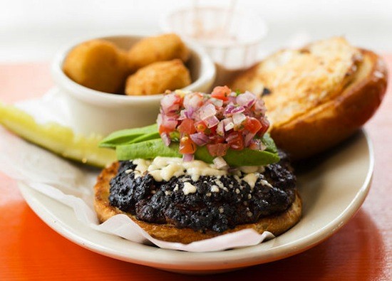 The "San Miguel" burger at Flying Saucer | Jennifer Silverberg