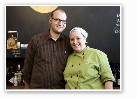 &nbsp;&nbsp;&nbsp;&nbsp;&nbsp;&nbsp;&nbsp;Josh Renbarger and Cassy Vires at Home Wine Kitchen. | Jennifer Silverberg
