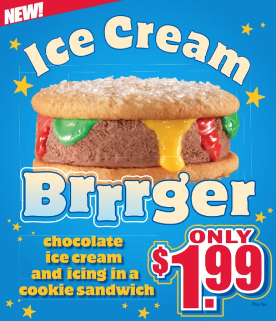 Carl's Jr., the Hardee's of the West Coast, Test Markets Ice Cream "Brrrger"